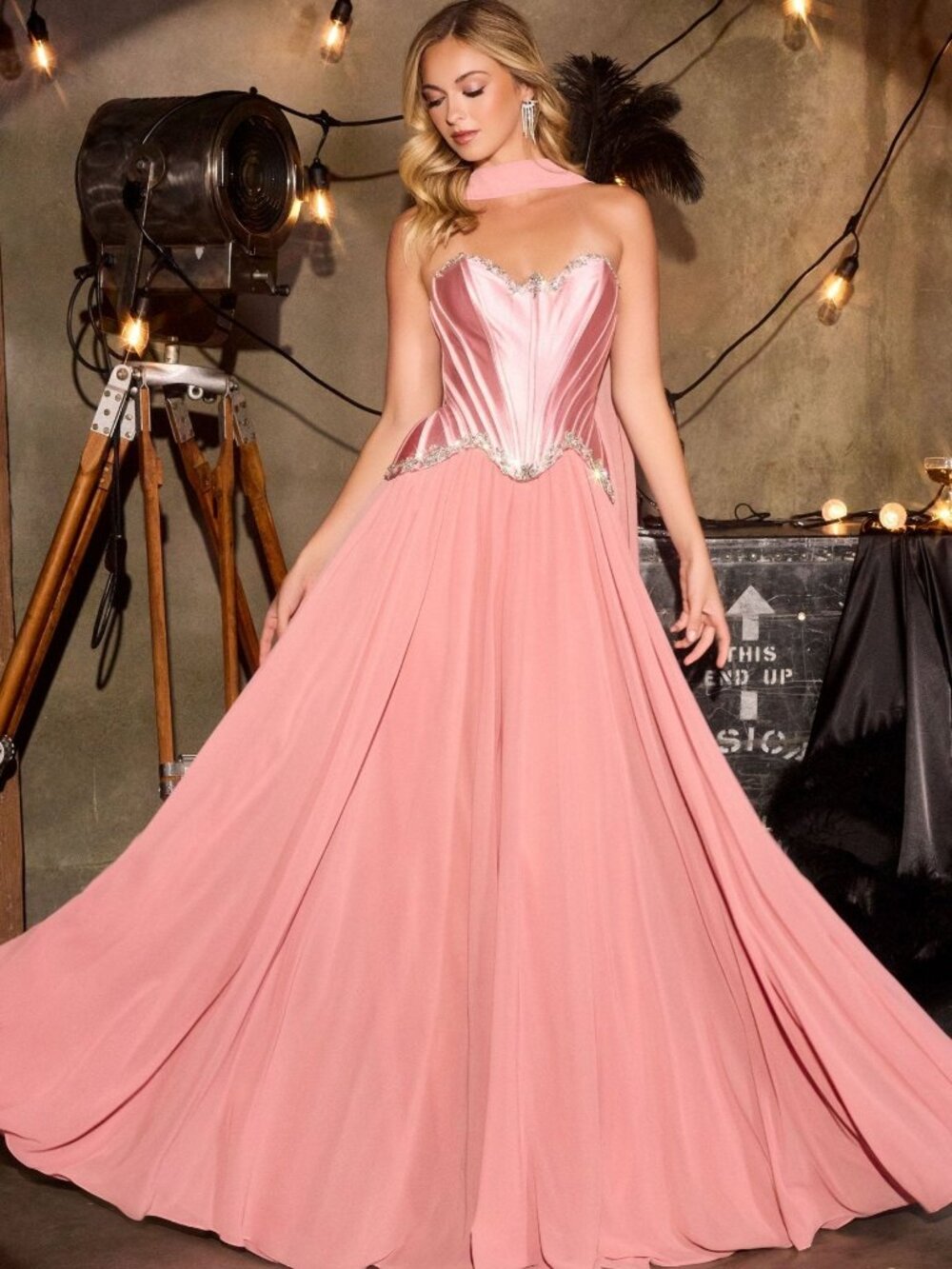 NEW DUSTY ROSE Evening Gown Floor Length Formal Elegant Stunning CD668